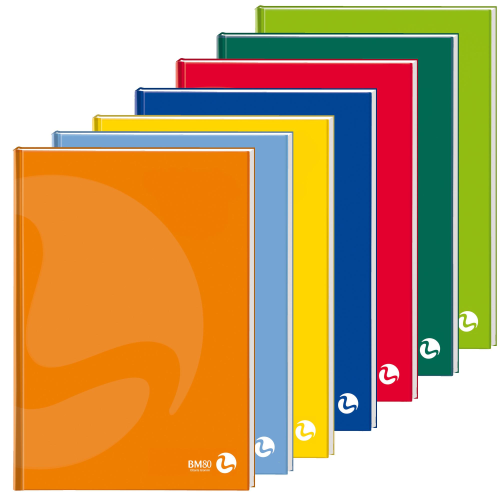 BE MORE CARTONATO COLOR QUADERNO MAXI 80GR 150X210 mm A5 96 FOGLI A QUADRETTI 5M COLORI ASSORTITI CONF 5 Pz.